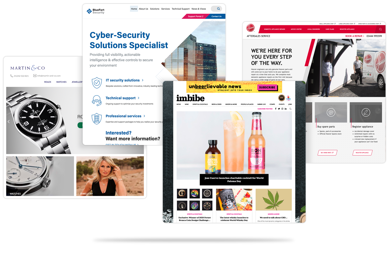 Image showing various Umbraco project examples