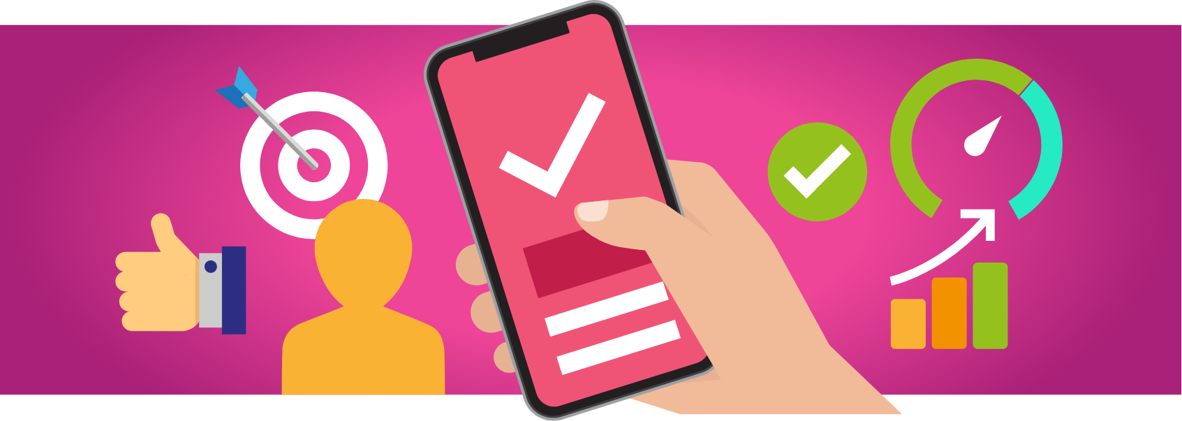 Graphic illustration of landing page conversion