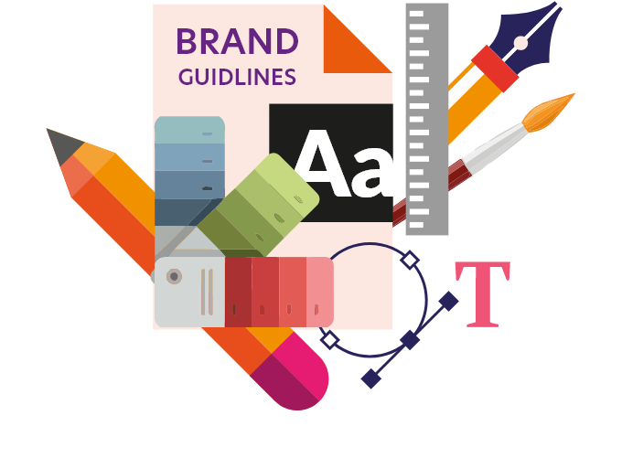 Graphic illustration of brand guidelines