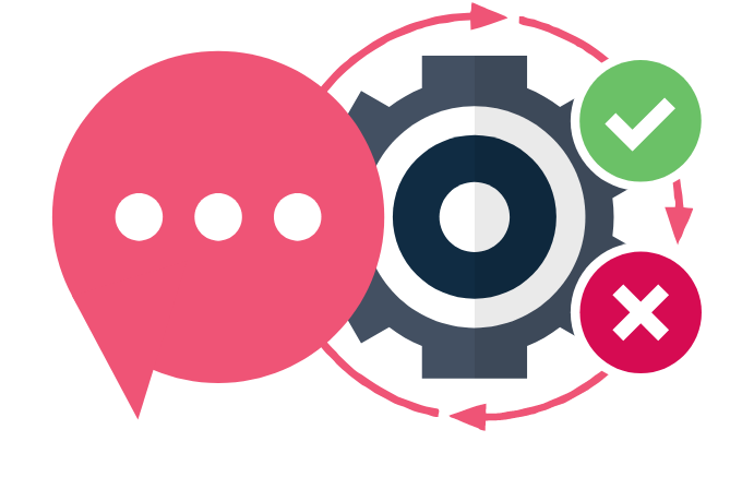 Graphic illustration showing testing and feedback