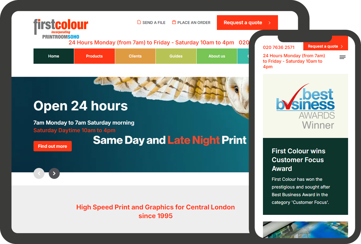 Image of First Colour website
