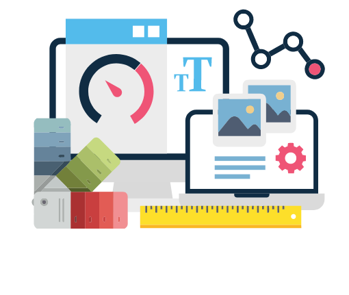 Graphic showing website redesign needs